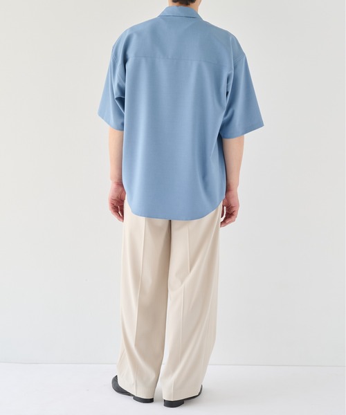 PUBLIC TOKYO(パブリックトウキョウ)の「TRIXIONストライプワイドスラックス /ウォッシャブル/夏服/タック/防シワ(スラックス・メンズ・ブラック/ベージュ/ダークグレー・1/2)」の7枚目の写真