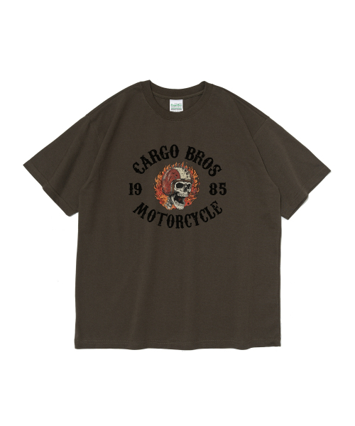 CARGOBROS(カーゴブロス)の「CB 1985 モトクラブ 半袖Tシャツ (カーキ)(Tシャツ/カットソー・メンズ・その他・SMALL/MEDIUM/LARGE/X-LARGE/2XL)」の1枚目の写真