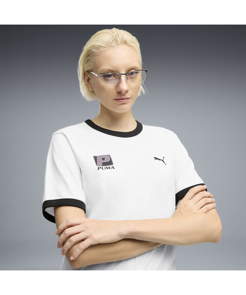 PUMA(プーマ)の「PUMA プーマ ユニセックス フューチャー プーマ アーカイブ リンガー 半袖 T(Tシャツ/カットソー・メンズ・ホワイト×ブラック・LARGE/MEDIUM/X-LARGE/SMALL/X-SMALL)」の2枚目の写真