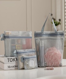 Pochi Pouch（ポチポーチ）の「Pochi Pouch/【トラベル4点セット】サイズ別 メッシュポーチ＆スパバッグ / 韓国風 整理ポーチ（ポーチ）」