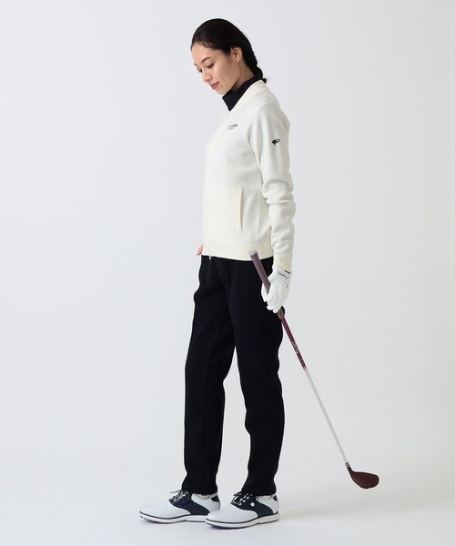 BEAMS GOLF（ビームスゴルフ）の「PURPLE LABEL / RETURN BRITISH フルジップ ニットブルゾン（ニット/セーター・レディース・ホワイト/ネイビー・LARGE/MEDIUM）」の5枚目の写真