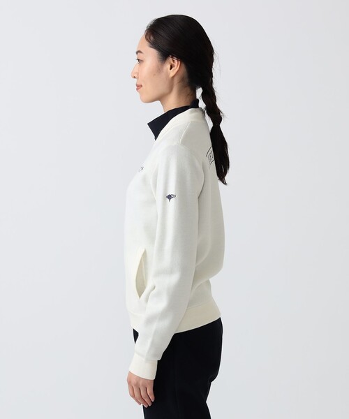 BEAMS GOLF（ビームスゴルフ）の「PURPLE LABEL / RETURN BRITISH フルジップ ニットブルゾン（ニット/セーター・レディース・ホワイト/ネイビー・LARGE/MEDIUM）」の8枚目の写真