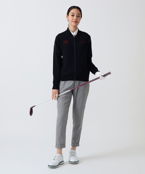 BEAMS GOLF（ビームスゴルフ）の「PURPLE LABEL / RETURN BRITISH フルジップ ニットブルゾン（ニット/セーター・レディース・ホワイト/ネイビー・LARGE/MEDIUM）」の11枚目の写真