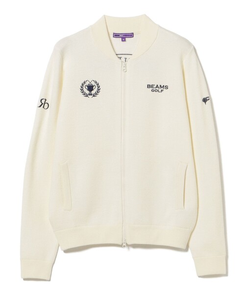 BEAMS GOLF（ビームスゴルフ）の「PURPLE LABEL / RETURN BRITISH フルジップ ニットブルゾン（ニット/セーター・レディース・ホワイト/ネイビー・LARGE/MEDIUM）」の16枚目の写真