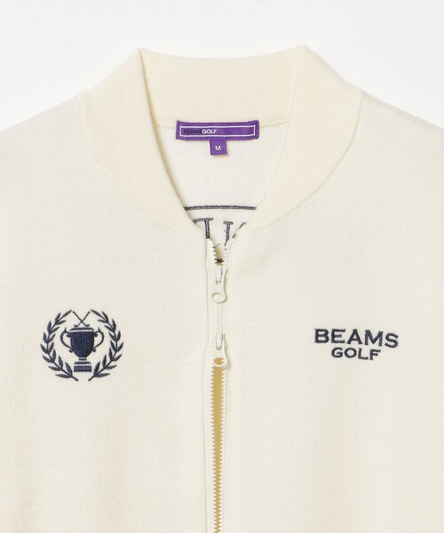 BEAMS GOLF（ビームスゴルフ）の「PURPLE LABEL / RETURN BRITISH フルジップ ニットブルゾン（ニット/セーター・レディース・ホワイト/ネイビー・LARGE/MEDIUM）」の17枚目の写真