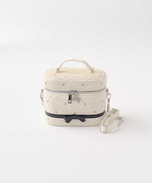 Belle Charme(ベルシャルム)の「【Belle Charme】Velour Quilted Ribbon Vanity(ショルダーバッグ・レディース・ピンク/オフホワイト/ブラック・FREE)」の8枚目の写真