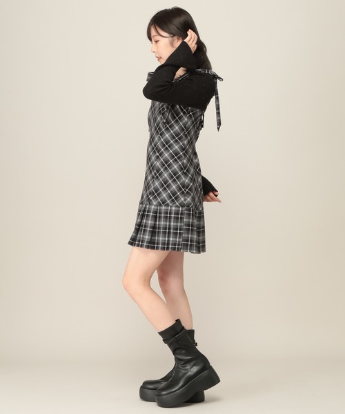 Heather(ヘザー)の「2WAYチェックコンパクトミニワンピース 1079883(ワンピース・レディース・ブラック系/グレー系/ブラウン系・FREE)」の8枚目の写真