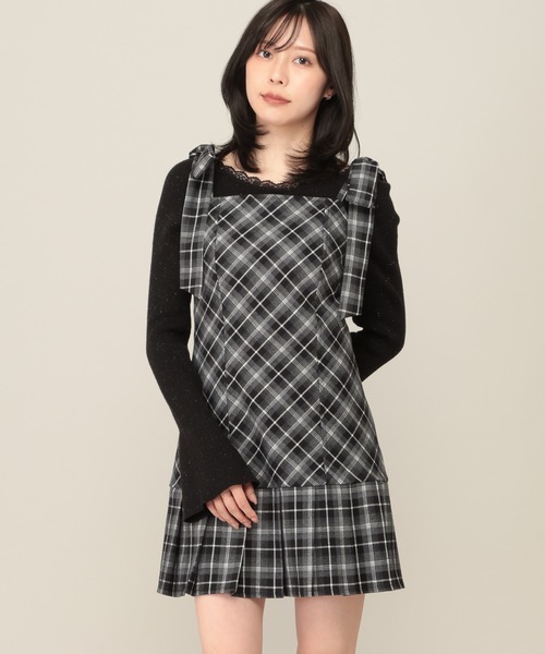 Heather(ヘザー)の「2WAYチェックコンパクトミニワンピース 1079883(ワンピース・レディース・ブラック系/グレー系/ブラウン系・FREE)」の15枚目の写真