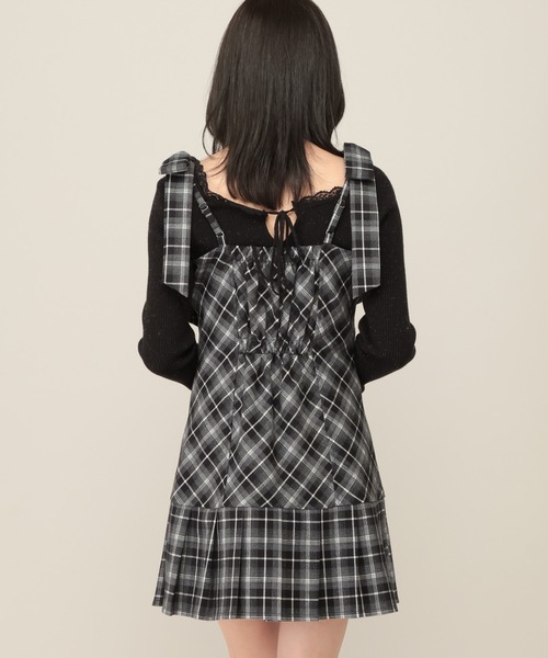Heather(ヘザー)の「2WAYチェックコンパクトミニワンピース 1079883(ワンピース・レディース・ブラック系/グレー系/ブラウン系・FREE)」の4枚目の写真