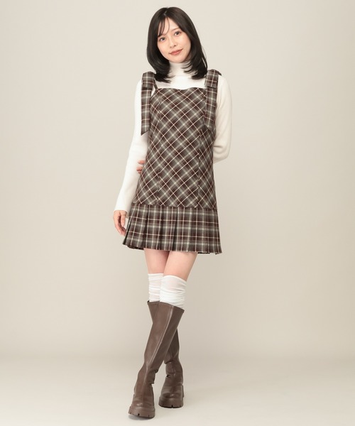 Heather(ヘザー)の「2WAYチェックコンパクトミニワンピース 1079883(ワンピース・レディース・ブラック系/グレー系/ブラウン系・FREE)」の11枚目の写真