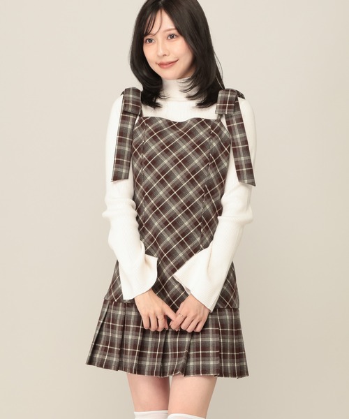 Heather(ヘザー)の「2WAYチェックコンパクトミニワンピース 1079883(ワンピース・レディース・ブラック系/グレー系/ブラウン系・FREE)」の9枚目の写真