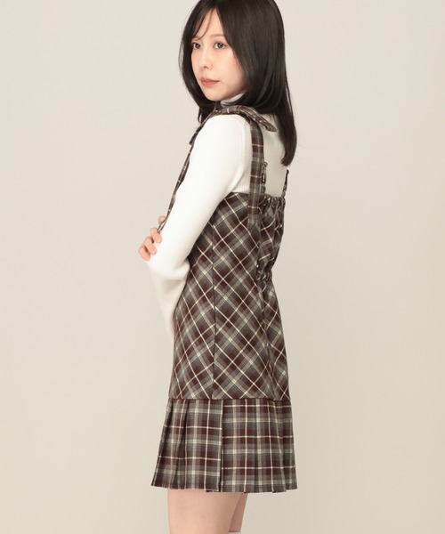Heather(ヘザー)の「2WAYチェックコンパクトミニワンピース 1079883(ワンピース・レディース・ブラック系/グレー系/ブラウン系・FREE)」の10枚目の写真