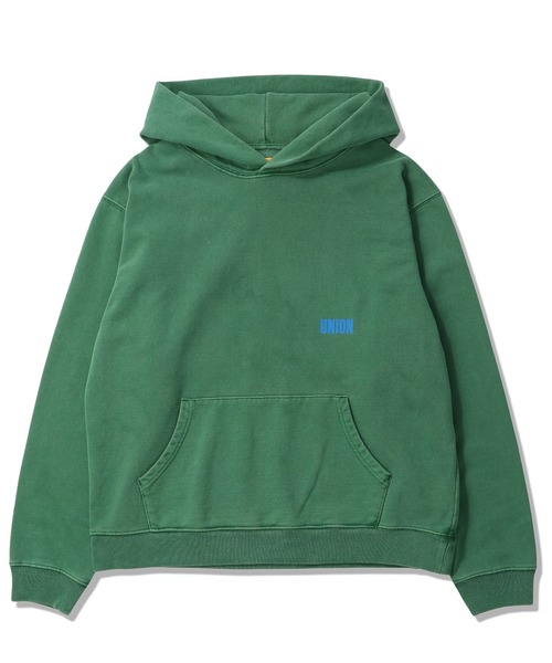 UNION（UNION TOKYO）（ユニオン）の「UNION TOKYO CORP HOOD ユニオントーキョー フーディ（パーカー・メンズ・グリーン/ブラウン・XL/L/M/S）」の2枚目の写真