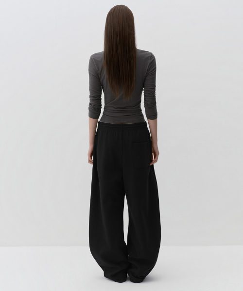 MUSINSA STANDARD WOMAN（ムシンサスタンダードウーマン）の「ウィメンズダブルニットカーブドスウェットパンツ[ブラック]（スウェットパンツ・レディース・その他・MEDIUM/LARGE/SMALL/X-SMALL）」の3枚目の写真