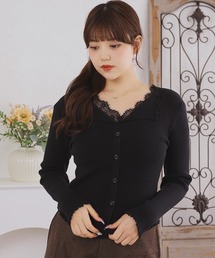 フェイクレイヤード レース Vネック メロウ トップス