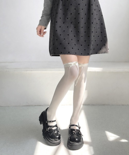 Shoes in Closet(シューズインクローゼット)の「【予約開始】+7.0cm 厚底 リボン 細ベルト メリージェーン パンプス 496(ドレスシューズ・レディース・ホワイト/ブラック・LL/L/M/S)」の15枚目の写真