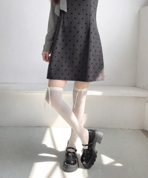 Shoes in Closet(シューズインクローゼット)の「【予約開始】+7.0cm 厚底 リボン 細ベルト メリージェーン パンプス 496(ドレスシューズ・レディース・ホワイト/ブラック・LL/L/M/S)」の13枚目の写真