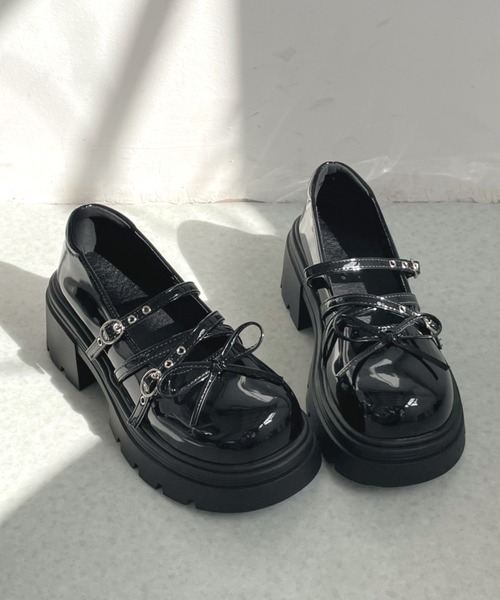 Shoes in Closet(シューズインクローゼット)の「【予約開始】+7.0cm 厚底 リボン 細ベルト メリージェーン パンプス 496(ドレスシューズ・レディース・ホワイト/ブラック・LL/L/M/S)」の20枚目の写真