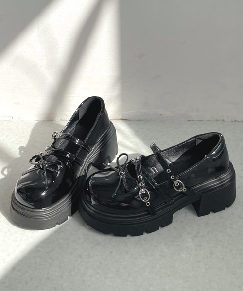 Shoes in Closet(シューズインクローゼット)の「【予約開始】+7.0cm 厚底 リボン 細ベルト メリージェーン パンプス 496(ドレスシューズ・レディース・ホワイト/ブラック・LL/L/M/S)」の21枚目の写真