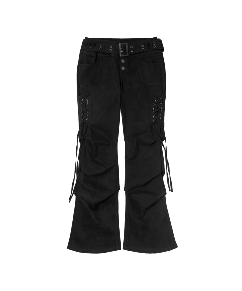 FANCY CLUB(ファンシークラブ)の「ベルト付きフレアシャーリングパンツ (BLACK) F26ZD468(その他パンツ・レディース・その他・SMALL/MEDIUM)」の7枚目の写真