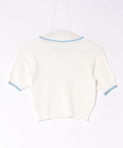 L LABEL（エルラベル）の「カラートリムニットTシャツ（ニット/セーター・レディース・ホワイト/ピンク/ブラック/ブルー・FREE）」の21枚目の写真