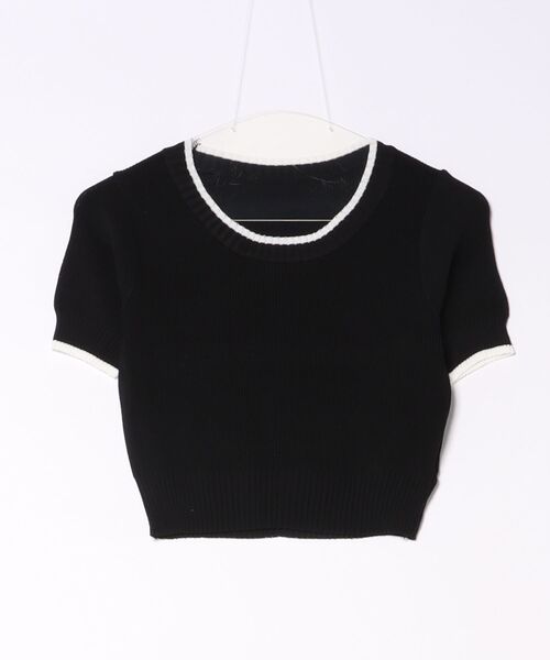 L LABEL（エルラベル）の「カラートリムニットTシャツ（ニット/セーター・レディース・ホワイト/ピンク/ブラック/ブルー・FREE）」の20枚目の写真