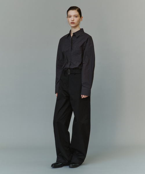 SIYAZU（シヤジュ）の「SITP5303 ウォッシュド STITCH コットンシャツ_Charcoal（シャツ/ブラウス・レディース・チャコール・FREE）」の3枚目の写真