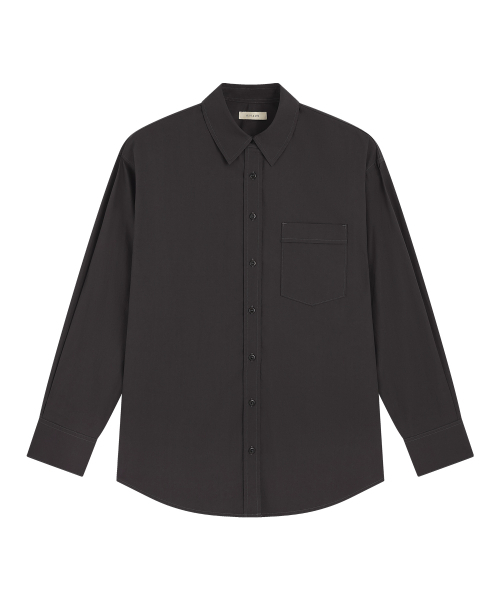 SIYAZU（シヤジュ）の「SITP5303 ウォッシュド STITCH コットンシャツ_Charcoal（シャツ/ブラウス・レディース・チャコール・FREE）」の4枚目の写真