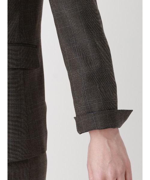 SUIT SQUARE（スーツスクエア）の「ダブルブレストジャケット／Carreman／ウォッシャブル／ストレッチ／チェック（スーツジャケット・レディース・ブラウン・36/38/40）」の7枚目の写真