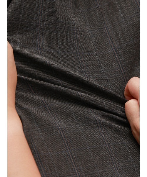 SUIT SQUARE（スーツスクエア）の「ダブルブレストジャケット／Carreman／ウォッシャブル／ストレッチ／チェック（スーツジャケット・レディース・ブラウン・36/38/40）」の8枚目の写真