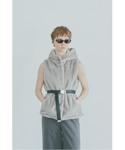 Muel Chic(ミュエルシック)の「Haze fur vest ヘイズファーベスト(その他アウター・レディース・ブラウン/グレー/ブラック・FREE)」の12枚目の写真