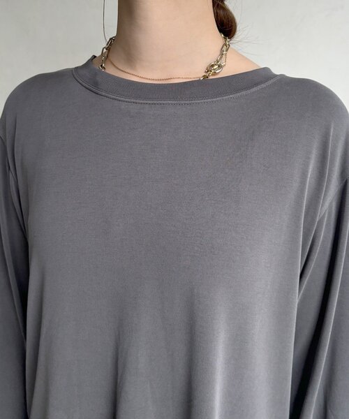DouDou(ドゥドゥ)の「ビンテージフィブリルTEE(Tシャツ/カットソー・レディース・オフホワイト/チャコールグレー/ブラック・FREE)」の21枚目の写真