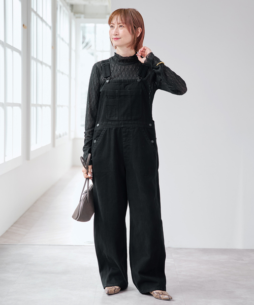 Spick & Span(スピックアンドスパン)の「シュリンクレースハイネックプルオーバー(Tシャツ/カットソー・レディース・ホワイト系その他/ブラック・FREE)」の3枚目の写真