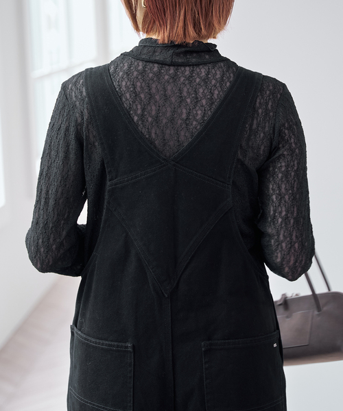 Spick & Span(スピックアンドスパン)の「シュリンクレースハイネックプルオーバー(Tシャツ/カットソー・レディース・ホワイト系その他/ブラック・FREE)」の6枚目の写真