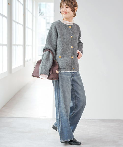 Spick & Span(スピックアンドスパン)の「シュリンクレースハイネックプルオーバー(Tシャツ/カットソー・レディース・ホワイト系その他/ブラック・FREE)」の10枚目の写真