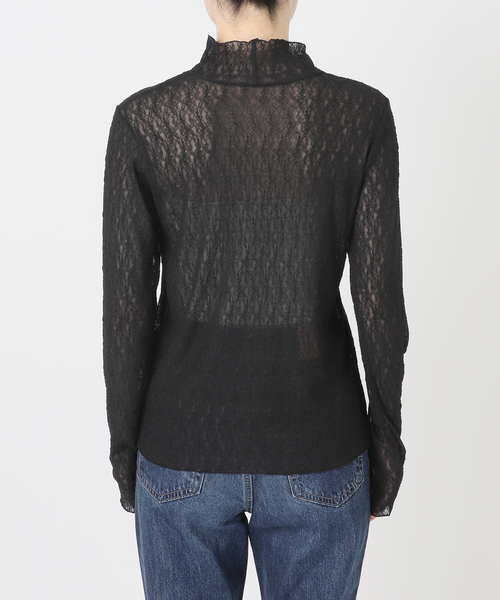 Spick & Span(スピックアンドスパン)の「シュリンクレースハイネックプルオーバー(Tシャツ/カットソー・レディース・ホワイト系その他/ブラック・FREE)」の13枚目の写真