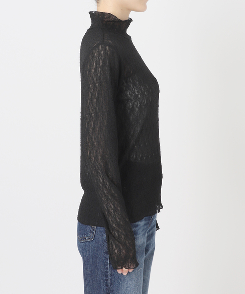 Spick & Span(スピックアンドスパン)の「シュリンクレースハイネックプルオーバー(Tシャツ/カットソー・レディース・ホワイト系その他/ブラック・FREE)」の14枚目の写真