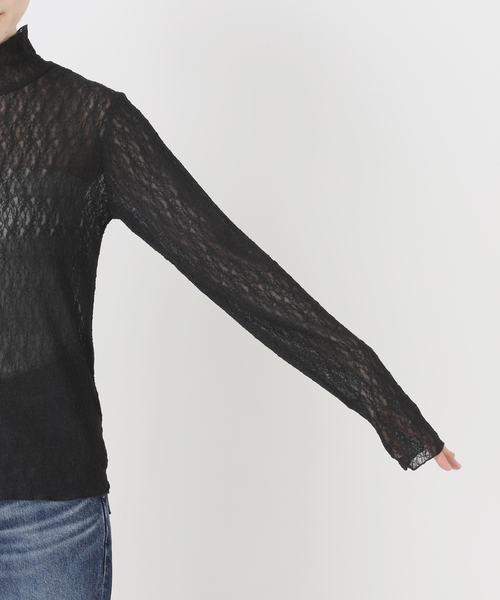 Spick & Span(スピックアンドスパン)の「シュリンクレースハイネックプルオーバー(Tシャツ/カットソー・レディース・ホワイト系その他/ブラック・FREE)」の15枚目の写真