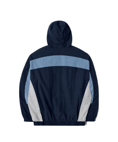 QT8 GARMENTS(キューティーエイトガーメント)の「MF Retro Hooded Track Jacket (ネイビー/スカイブルー/グレー)(ナイロンジャケット・メンズ・その他・MEDIUM/LARGE/X-LARGE)」の3枚目の写真