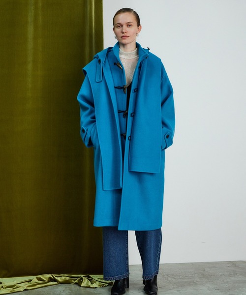 MAISON SPECIAL(メゾンスペシャル)の「【26WINTER PRE-ORDER】Duffle Muffler Coat/ダッフルマフラーコート(ダッフルコート・レディース・ブラック/ブルー/マルチ・FREE)」の1枚目の写真