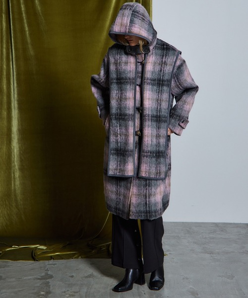 MAISON SPECIAL(メゾンスペシャル)の「【26WINTER PRE-ORDER】Duffle Muffler Coat/ダッフルマフラーコート(ダッフルコート・レディース・ブラック/ブルー/マルチ・FREE)」の8枚目の写真