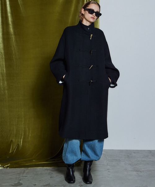 MAISON SPECIAL(メゾンスペシャル)の「【26WINTER PRE-ORDER】Duffle Muffler Coat/ダッフルマフラーコート(ダッフルコート・レディース・ブラック/ブルー/マルチ・FREE)」の10枚目の写真