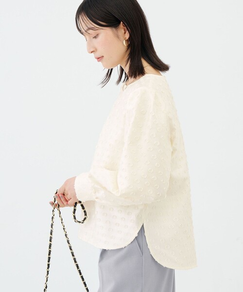 NOLLEY’S(ノーリーズ)の「ウォッシャブルドットカットジャガードブラウス(シャツ/ブラウス・レディース・ブラック/オフホワイト・38)」の21枚目の写真