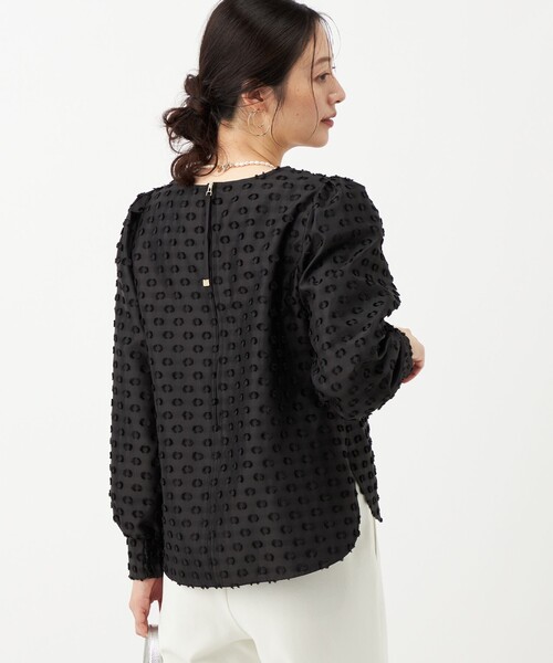 NOLLEY’S(ノーリーズ)の「ウォッシャブルドットカットジャガードブラウス(シャツ/ブラウス・レディース・ブラック/オフホワイト・38)」の12枚目の写真