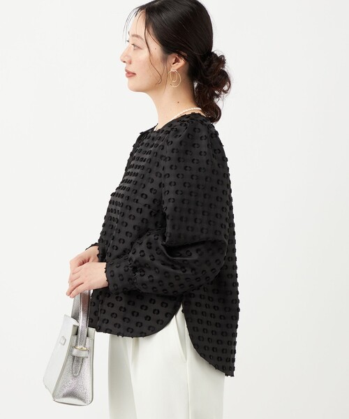 NOLLEY’S(ノーリーズ)の「ウォッシャブルドットカットジャガードブラウス(シャツ/ブラウス・レディース・ブラック/オフホワイト・38)」の13枚目の写真