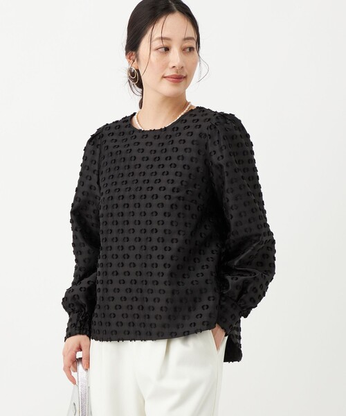 NOLLEY’S(ノーリーズ)の「ウォッシャブルドットカットジャガードブラウス(シャツ/ブラウス・レディース・ブラック/オフホワイト・38)」の14枚目の写真