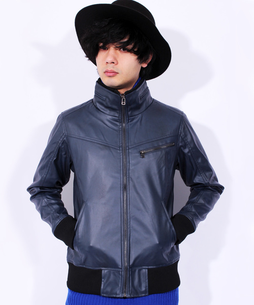 8(eight)(エイト)の「PUレザーシングルライダースジャケット(ライダースジャケット・メンズ・インディゴブルー/グレー/カーキ/ブラック/ワイン/タン/ブラウン/ネイビー・LARGE/X-LARGE/MEDIUM/SMALL)」の7枚目の写真
