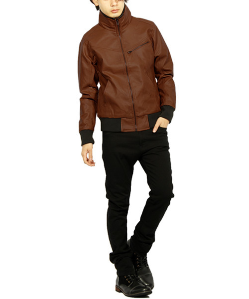 8(eight)(エイト)の「PUレザーシングルライダースジャケット(ライダースジャケット・メンズ・インディゴブルー/グレー/カーキ/ブラック/ワイン/タン/ブラウン/ネイビー・LARGE/X-LARGE/MEDIUM/SMALL)」の10枚目の写真