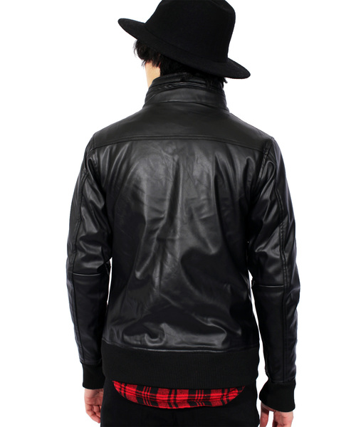 8(eight)(エイト)の「PUレザーシングルライダースジャケット(ライダースジャケット・メンズ・インディゴブルー/グレー/カーキ/ブラック/ワイン/タン/ブラウン/ネイビー・LARGE/X-LARGE/MEDIUM/SMALL)」の19枚目の写真