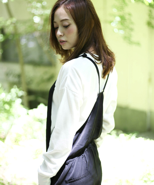 Denime（ドゥニーム）の「ルーズサロペット（サロペット/オーバーオール・レディース・ブラック/グレー・FREE）」の7枚目の写真